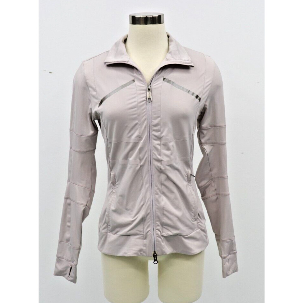 STELLA MCCARTNEY ADIDAS WOMENS M FULL ZIP Dusty Lavender Grey JACKET Designer 07